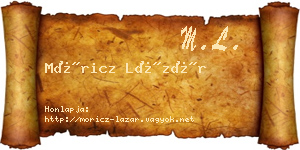 Móricz Lázár névjegykártya
